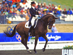 Picture taken during the 2000 Olympic Games in Sydney, Australia. Alexandra Simons De Ridder of Germany in action during the Dressage event  Hamish Blair/ALLSPORT