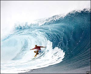 Association of Surfing Professionals world champion Kelly Slater at the Billabong Pro Tahiti title in Teahupoo, Tahiti 
